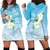 Personalized Guam Chamorro Hoodie Dress Turtles and Guasali Flowers