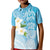 Personalized Guam Chamorro Kid Polo Shirt Turtles and Guasali Flowers