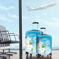 Personalized Guam Chamorro Luggage Cover Turtles and Guasali Flowers LT7 - Polynesian Pride