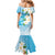 Personalized Guam Chamorro Mermaid Dress Turtles and Guasali Flowers