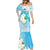 Personalized Guam Chamorro Mermaid Dress Turtles and Guasali Flowers