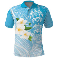 Personalized Guam Chamorro Polo Shirt Turtles and Guasali Flowers LT7 Turquoise - Polynesian Pride
