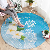 Personalized Guam Chamorro Round Carpet Turtles and Guasali Flowers LT7 - Polynesian Pride