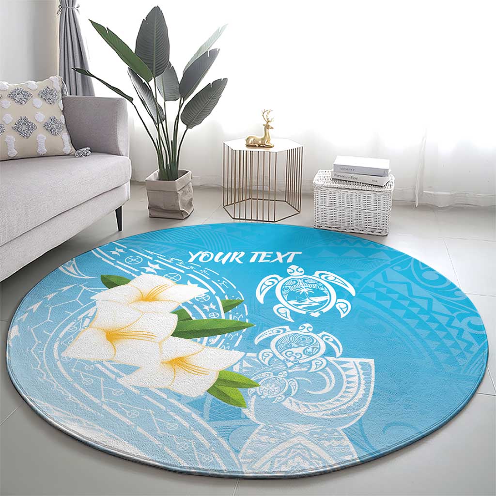 Personalized Guam Chamorro Round Carpet Turtles and Guasali Flowers LT7 - Polynesian Pride