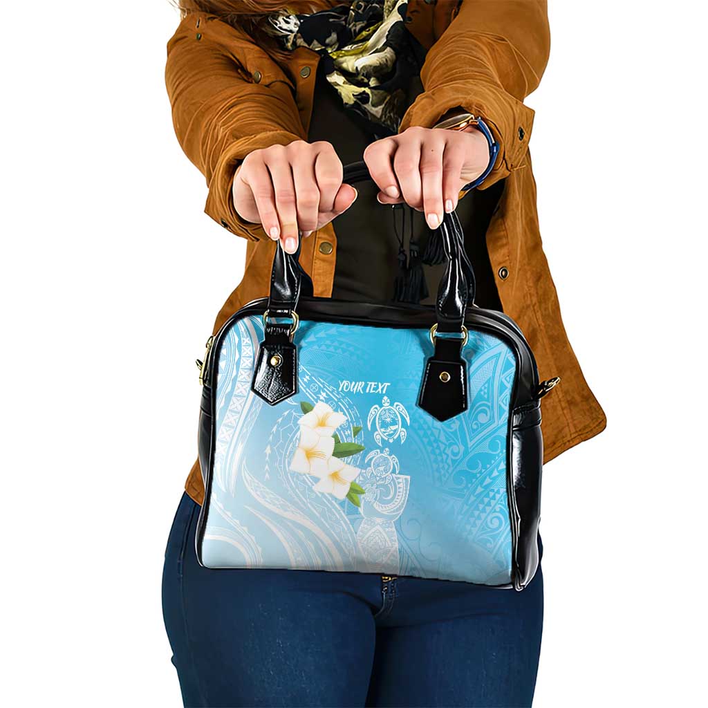 Personalized Guam Chamorro Shoulder Handbag Turtles and Guasali Flowers LT7 One Size Turquoise - Polynesian Pride