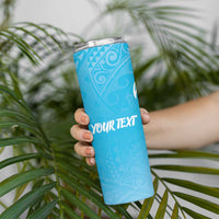 Personalized Guam Chamorro Skinny Tumbler Turtles and Guasali Flowers LT7 - Polynesian Pride