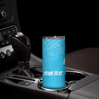 Personalized Guam Chamorro Skinny Tumbler Turtles and Guasali Flowers LT7 - Polynesian Pride
