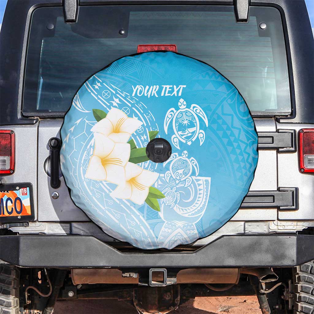 Personalized Guam Chamorro Spare Tire Cover Turtles and Guasali Flowers LT7 Turquoise - Polynesian Pride