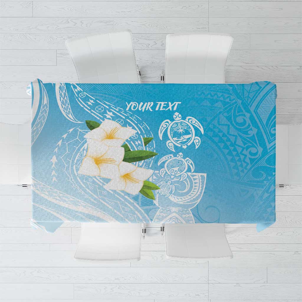 Personalized Guam Chamorro Tablecloth Turtles and Guasali Flowers