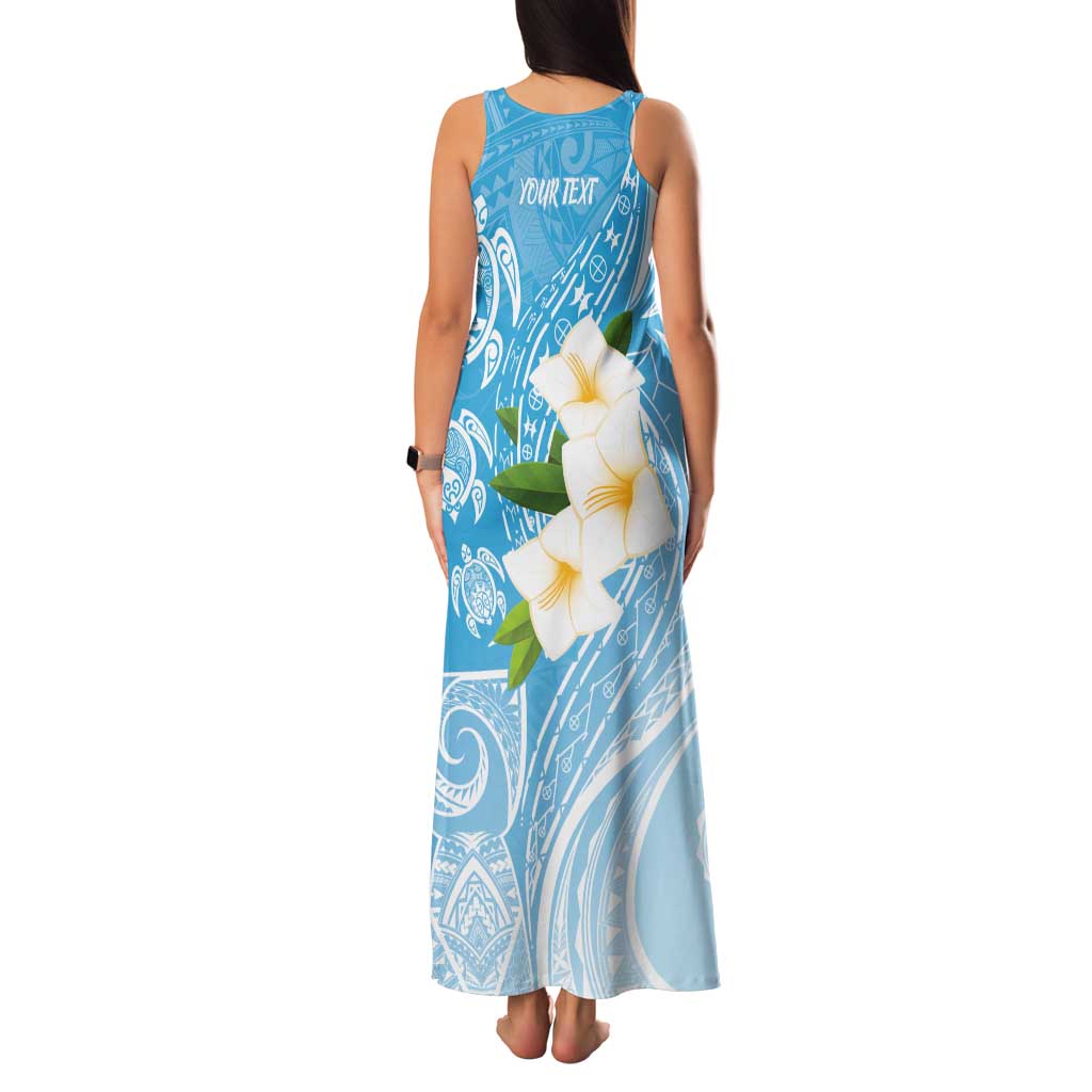 Personalized Guam Chamorro Tank Maxi Dress Turtles and Guasali Flowers LT7 - Polynesian Pride