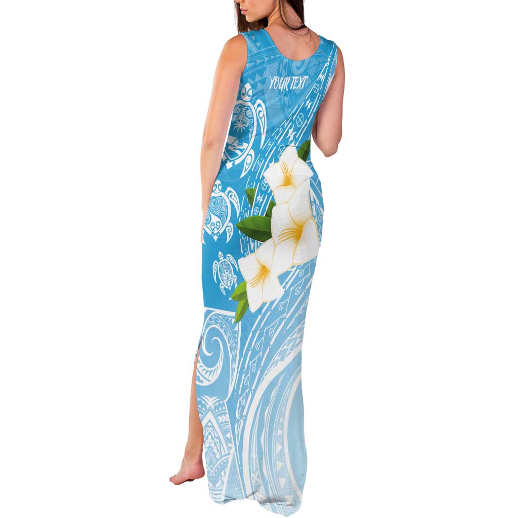 Personalized Guam Chamorro Tank Maxi Dress Turtles and Guasali Flowers LT7 - Polynesian Pride