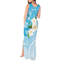 Personalized Guam Chamorro Tank Maxi Dress Turtles and Guasali Flowers LT7 - Polynesian Pride