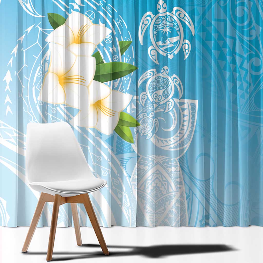 Personalized Guam Chamorro Window Curtain Turtles and Guasali Flowers LT7 - Polynesian Pride