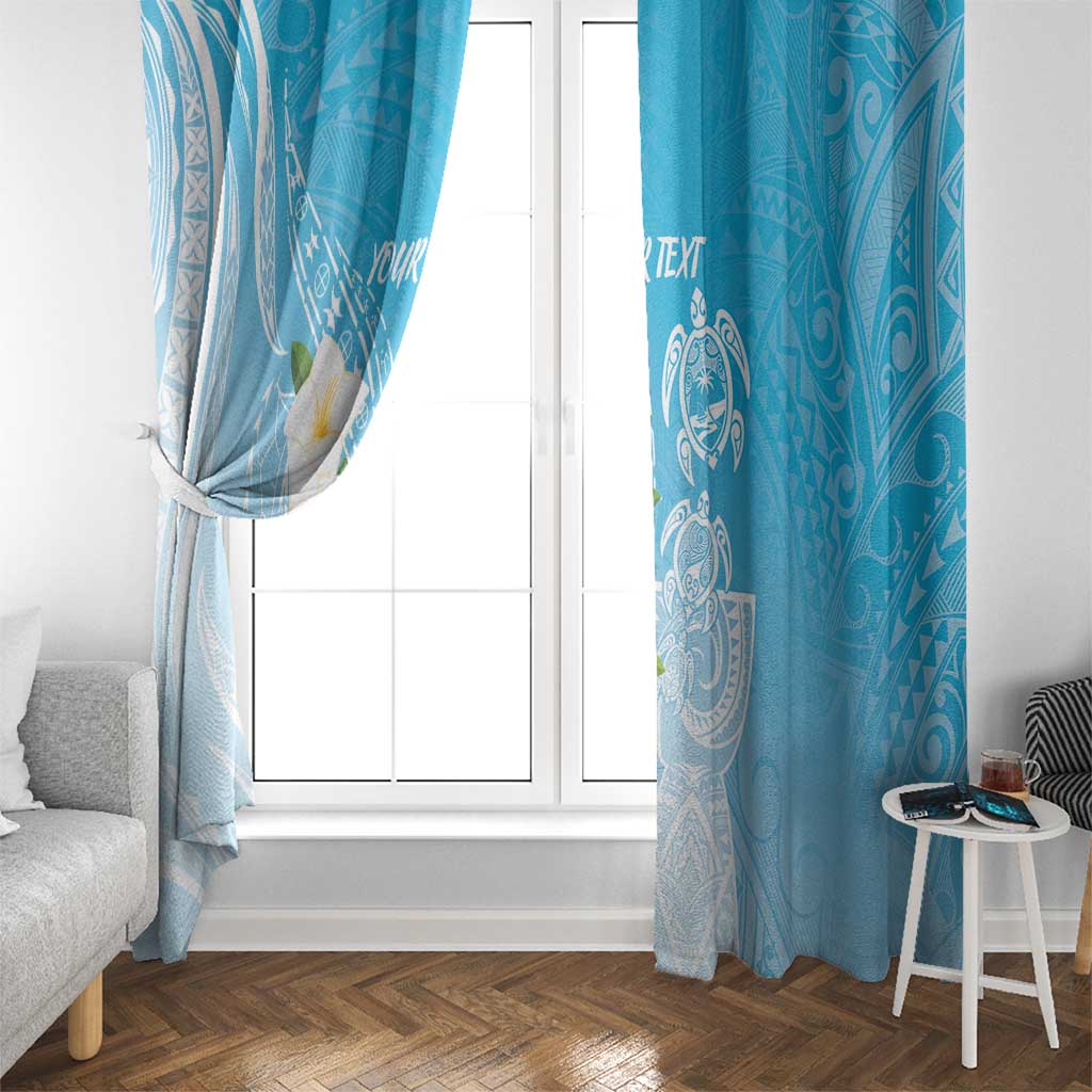 Personalized Guam Chamorro Window Curtain Turtles and Guasali Flowers LT7 - Polynesian Pride