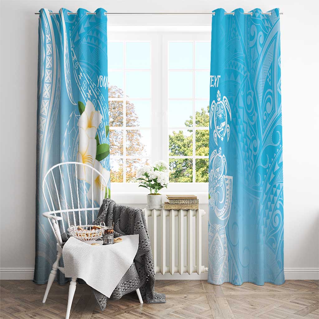 Personalized Guam Chamorro Window Curtain Turtles and Guasali Flowers LT7 - Polynesian Pride