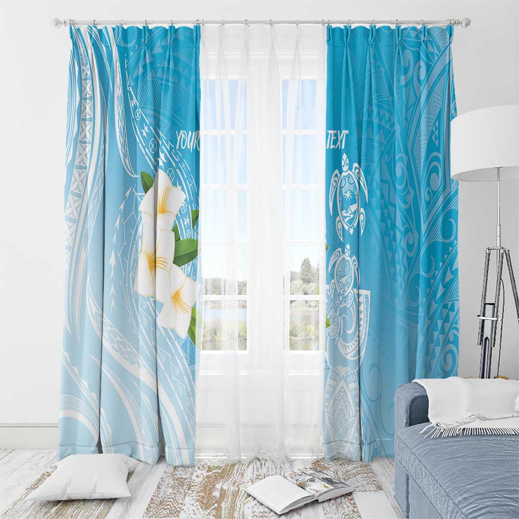 Personalized Guam Chamorro Window Curtain Turtles and Guasali Flowers LT7 - Polynesian Pride