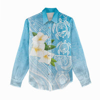 Personalized Guam Chamorro Women Casual Shirt Turtles and Guasali Flowers LT7 - Polynesian Pride
