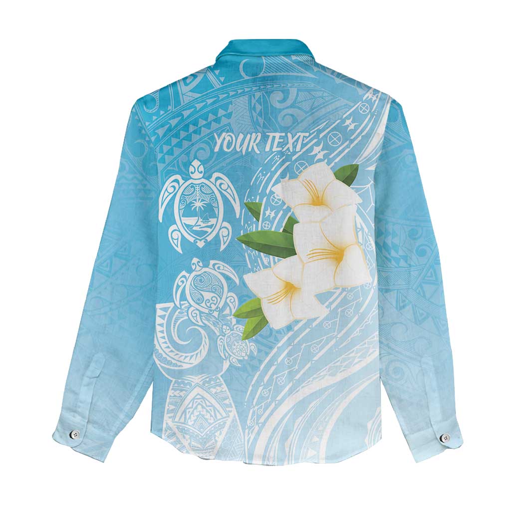 Personalized Guam Chamorro Women Casual Shirt Turtles and Guasali Flowers LT7 - Polynesian Pride