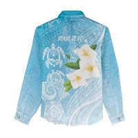 Personalized Guam Chamorro Women Casual Shirt Turtles and Guasali Flowers LT7 - Polynesian Pride
