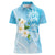 Personalized Guam Chamorro Women Polo Shirt Turtles and Guasali Flowers