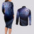 New Zealand Aotearoa Matariki Couples Matching Long Sleeve Bodycon Dress and Long Sleeve Button Shirt Starry Silver Fern