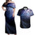 New Zealand Aotearoa Matariki Couples Matching Off Shoulder Maxi Dress and Hawaiian Shirt Starry Silver Fern