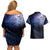 New Zealand Aotearoa Matariki Couples Matching Off Shoulder Short Dress and Hawaiian Shirt Starry Silver Fern