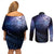 New Zealand Aotearoa Matariki Couples Matching Off Shoulder Short Dress and Long Sleeve Button Shirt Starry Silver Fern