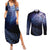 New Zealand Aotearoa Matariki Couples Matching Summer Maxi Dress and Long Sleeve Button Shirt Starry Silver Fern