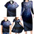 New Zealand Aotearoa Matariki Family Matching Long Sleeve Bodycon Dress and Hawaiian Shirt Starry Silver Fern