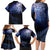 New Zealand Aotearoa Matariki Family Matching Long Sleeve Bodycon Dress and Hawaiian Shirt Starry Silver Fern