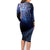 New Zealand Aotearoa Matariki Family Matching Long Sleeve Bodycon Dress and Hawaiian Shirt Starry Silver Fern