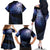 New Zealand Aotearoa Matariki Family Matching Off The Shoulder Long Sleeve Dress and Hawaiian Shirt Starry Silver Fern