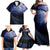 New Zealand Aotearoa Matariki Family Matching Off Shoulder Maxi Dress and Hawaiian Shirt Starry Silver Fern