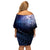 New Zealand Aotearoa Matariki Family Matching Off Shoulder Short Dress and Hawaiian Shirt Starry Silver Fern