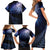 New Zealand Aotearoa Matariki Family Matching Short Sleeve Bodycon Dress and Hawaiian Shirt Starry Silver Fern