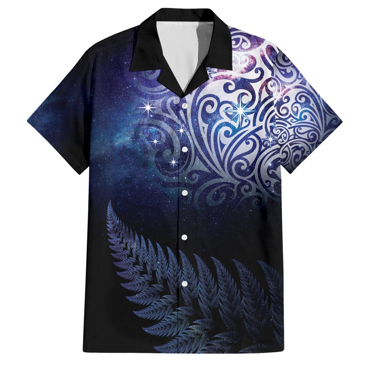 New Zealand Aotearoa Matariki Hawaiian Shirt Starry Silver Fern LT7 Galaxy - Polynesian Pride