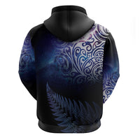 New Zealand Aotearoa Matariki Hoodie Starry Silver Fern LT7 - Polynesian Pride