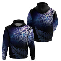 New Zealand Aotearoa Matariki Hoodie Starry Silver Fern LT7 - Polynesian Pride