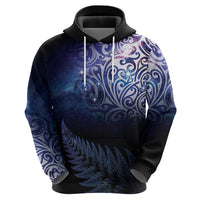 New Zealand Aotearoa Matariki Hoodie Starry Silver Fern LT7 - Polynesian Pride