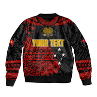 Personalised PNG Kumuls Rugby Bomber Jacket Motuan Mix Patterns LT7 - Polynesian Pride