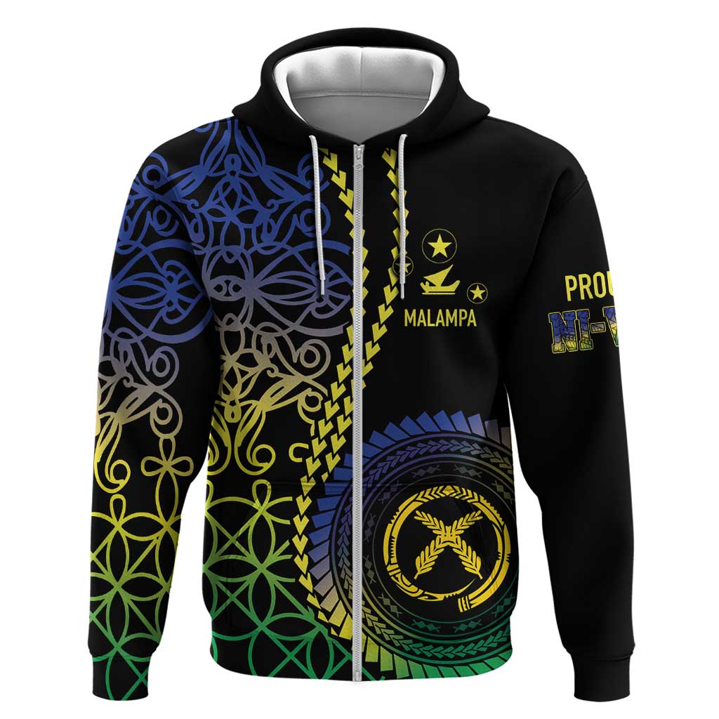 Proudly Ni-Van Sandroing Inspired Zip Hoodie Malampa Classic Style LT7 Zip Hoodie Colorful - Polynesian Pride