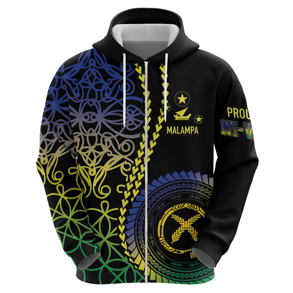 Proudly Ni-Van Sandroing Inspired Zip Hoodie Malampa Classic Style LT7 - Polynesian Pride