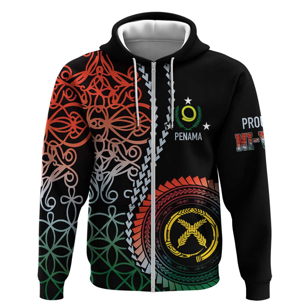 Proudly Ni-Van Sandroing Inspired Hoodie Penama Classic Style LT7 Zip Hoodie Colorful - Polynesian Pride