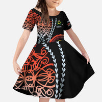 Proudly Ni-Van Sandroing Inspired Kid Short Sleeve Dress Penama Classic Style LT7 KID Colorful - Polynesian Pride