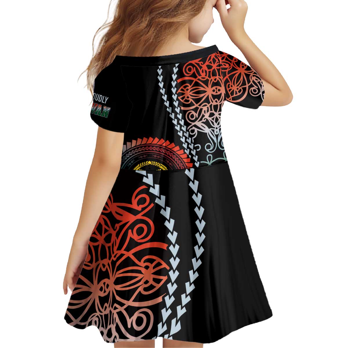 Proudly Ni-Van Sandroing Inspired Kid Short Sleeve Dress Penama Classic Style LT7 - Polynesian Pride