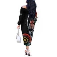 Proudly Ni-Van Sandroing Inspired Off The Shoulder Long Sleeve Dress Penama Classic Style LT7 - Polynesian Pride