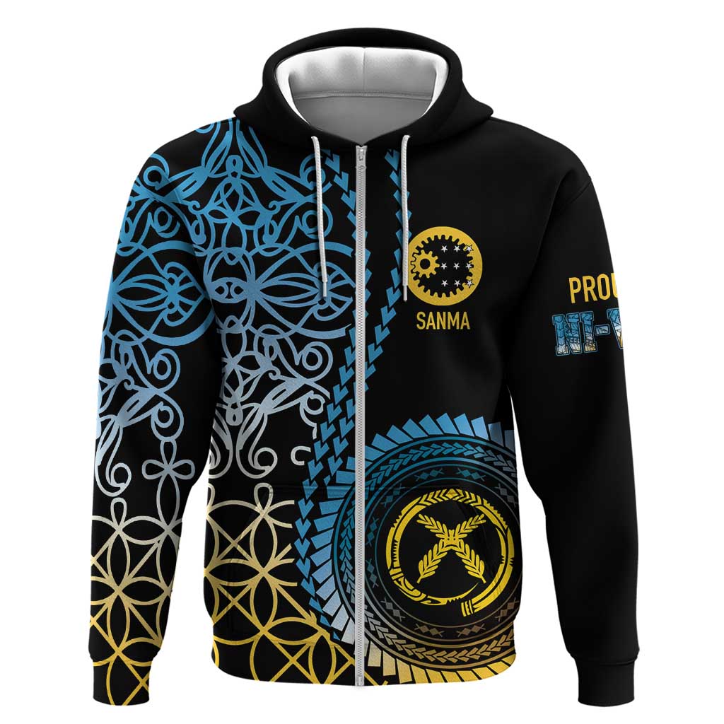 Proudly Ni-Van Sandroing Inspired Hoodie Sanma Classic Style LT7 Zip Hoodie Colorful - Polynesian Pride