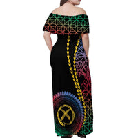 Proudly Ni-Van Sandroing Inspired Off Shoulder Maxi Dress Shefa Classic Style LT7 - Polynesian Pride
