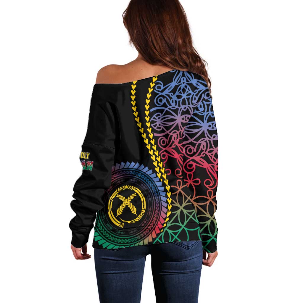 Proudly Ni-Van Sandroing Inspired Off Shoulder Sweater Shefa Classic Style LT7 - Polynesian Pride